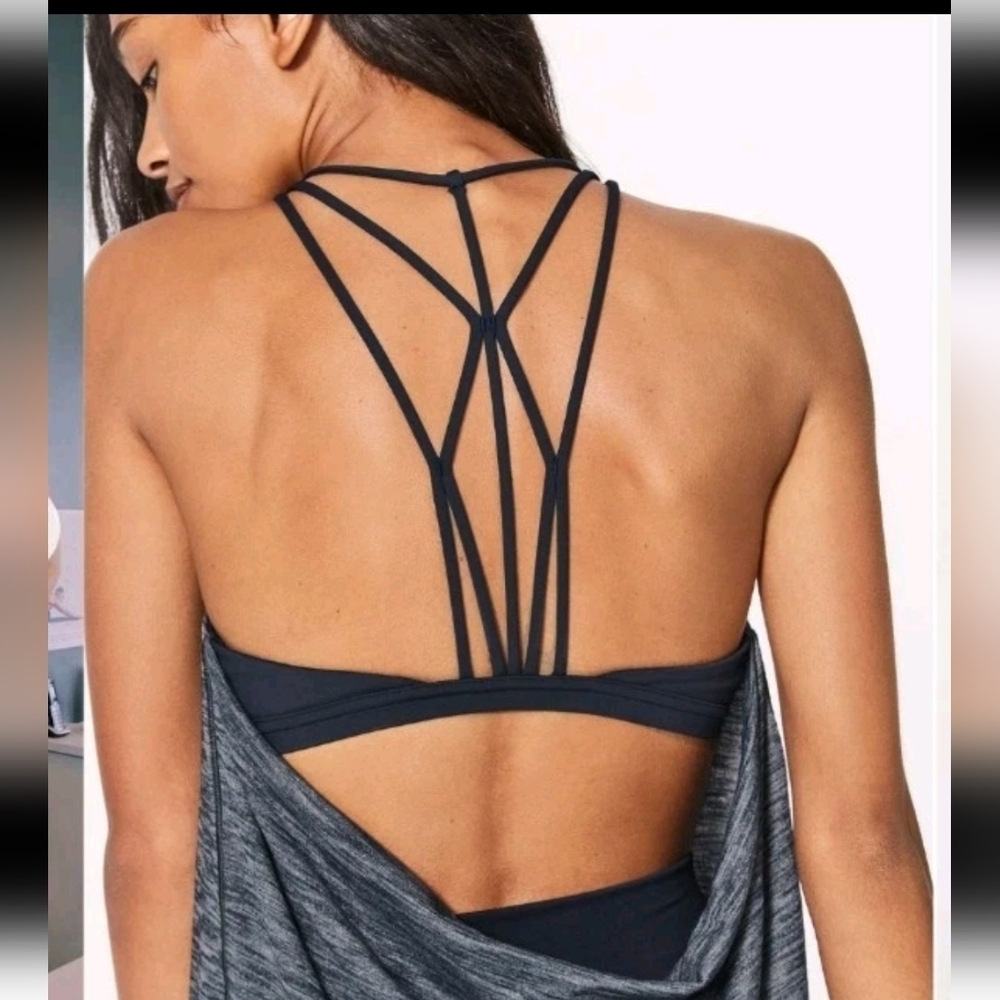 Lululemon Womens Blue Raise The Barre Strappy Tank In Heathered Nocturnal Teal S
